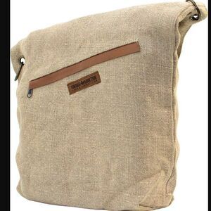 Vintage Addiction Foldover Natural Jute Crossbody